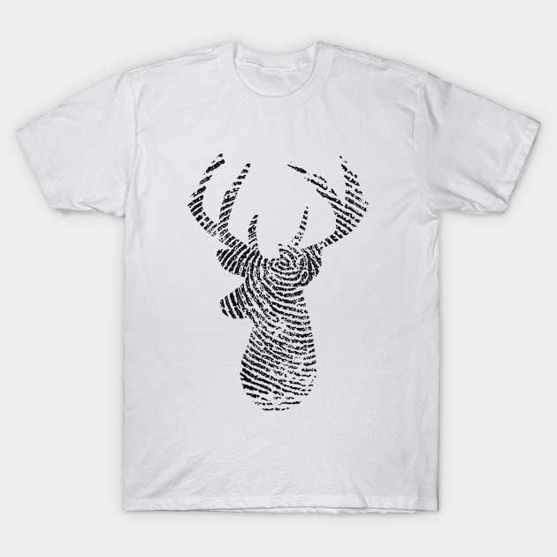 Big Buck Series: Buck Head Print (Black Graphic) T-Shirt by Jarecrow 